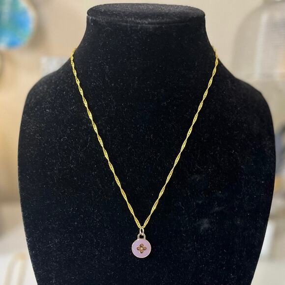 Louis Vuitton Lilac Flower Charm/Zipper Pull on Necklace Chain - Picture 1 of 3